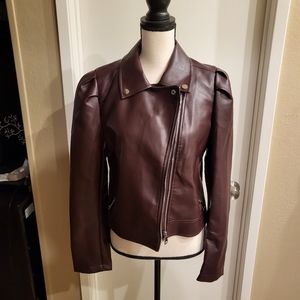 Laundry Women's leather jacket size Medium Dark Burgundy